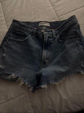 Abercrombie & Fitch Denim Cutoff Shorts - Dark Blue